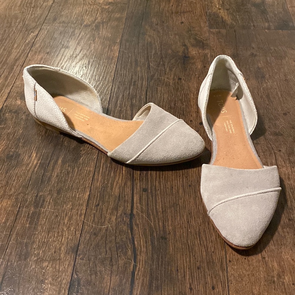 Tom’s Jutti D’Orsay Flats white/gray
